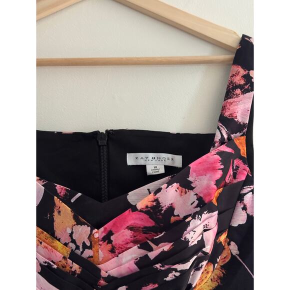 KAY UNGER Nicole Column Gown in Saffron Black Size 10 - Picture 5 of 9